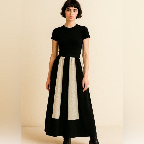 Jeanne Bouchever Dresses & Skirts - VINTAGE 70s JEANNE BOUCHEVER Cotton Velvet & Lace Patchwork Maxi Skirt S-L
